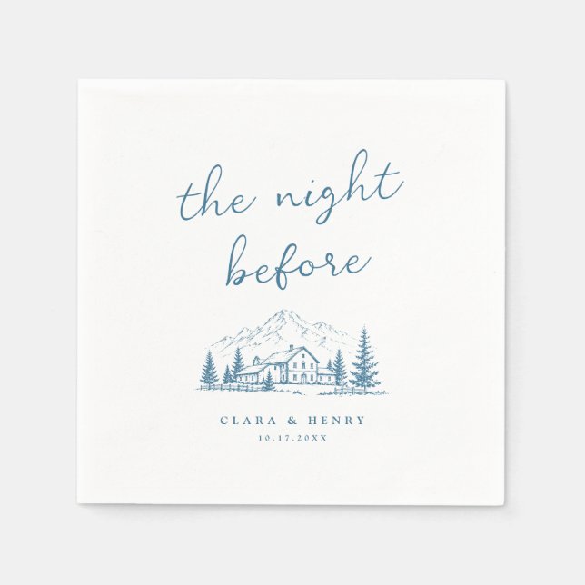 Blue Mountain Rehearsal Dinner Napkins (Front)