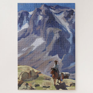 “Blue Mountain Rider” by Edgar Payne Jigsaw Puzzle