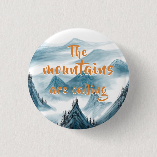 Blue Mountains Artistic Painting Nature Lovers Key 3 Cm Round Badge (Front)