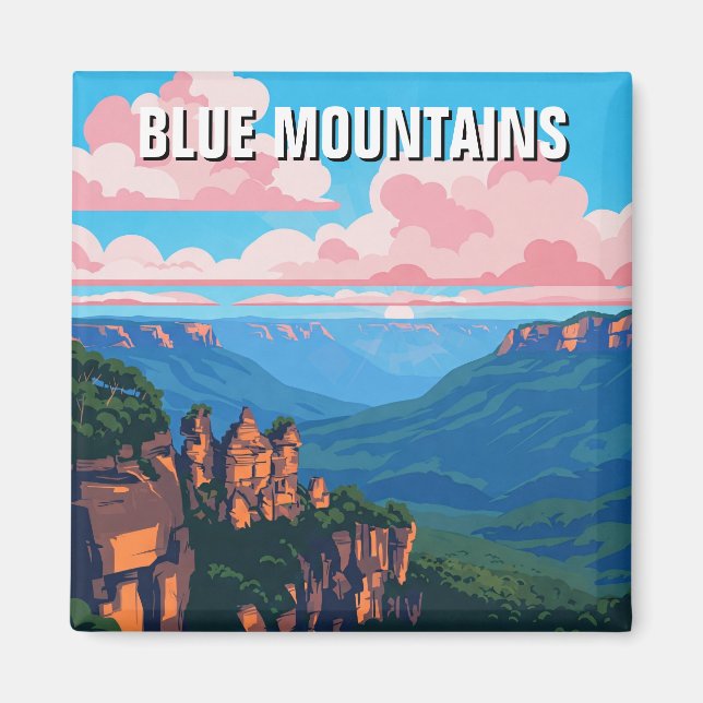 Blue Mountains Australia Travel abstract Magnet (Front)