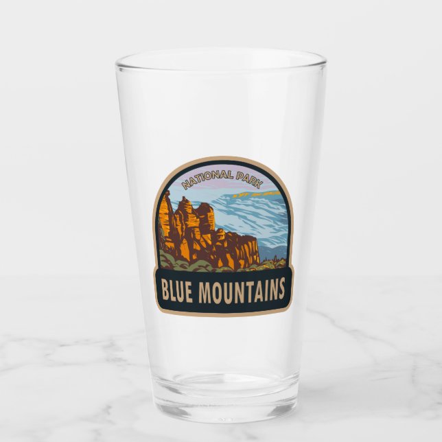 Blue Mountains National Park Australia Vintage Glass (Front)