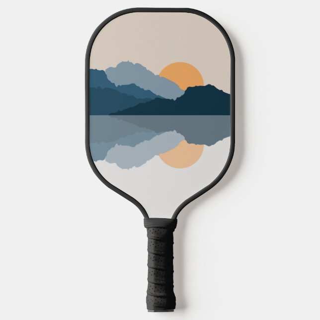 Blue mountains reflected in the lake  pickleball paddle (Front)