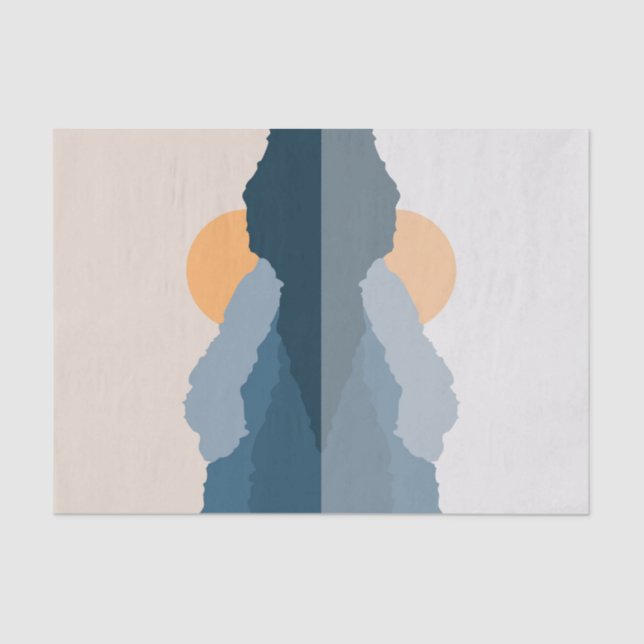 Blue mountains reflected in the lake tissue paper (Front)