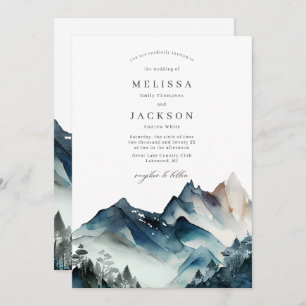 Blue Mountains Rustic Wedding Invitation