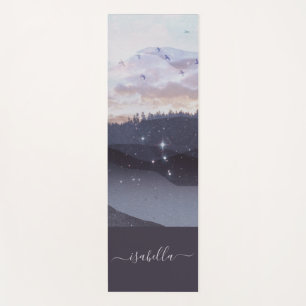 Blue Mountains Stars Landscape Personalised Yoga Mat