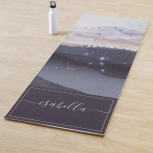 Blue Mountains Stars Landscape Personalised Yoga Mat