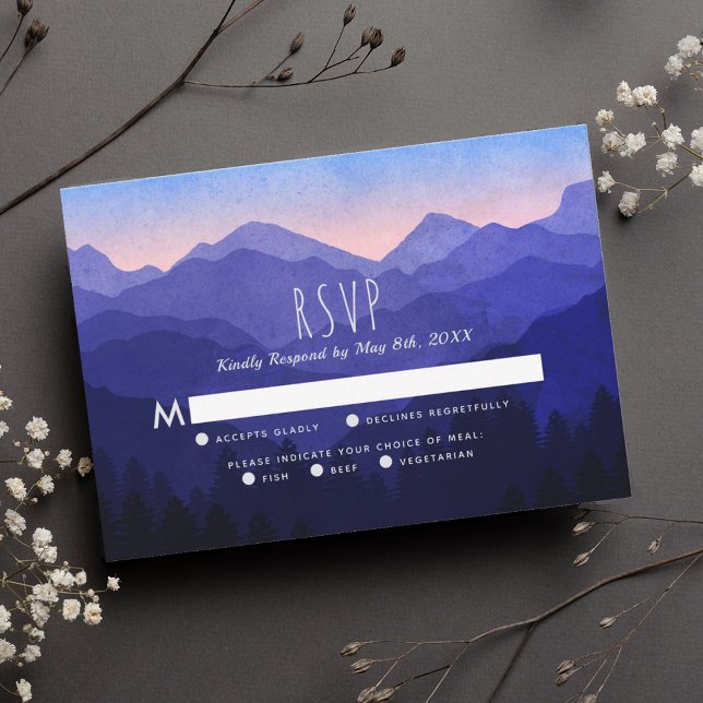 Blue Mountains Wedding RSVP Card (Creator Uploaded)