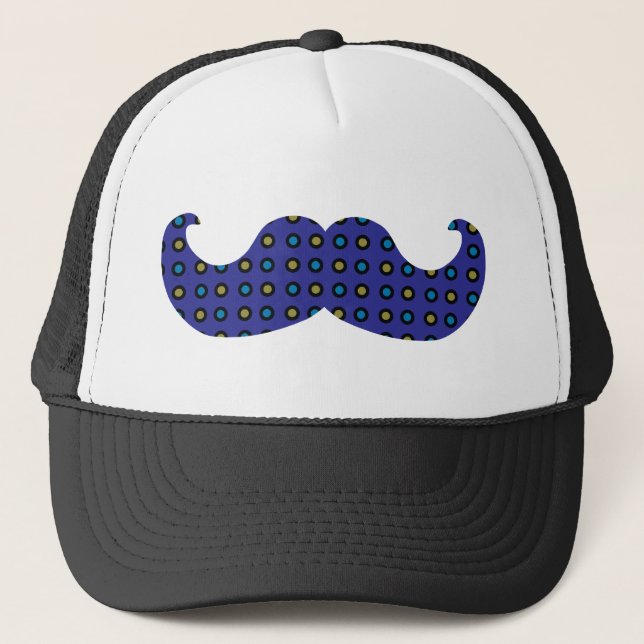Blue Moustache Trucker Hat (Front)