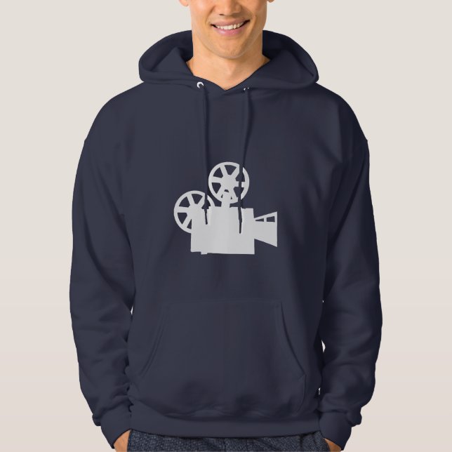 Blue Movie Camera Hoodie (Front)