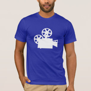 Blue Movie Camera T-Shirt