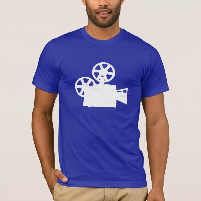 Blue Movie Camera T-Shirt (Front)