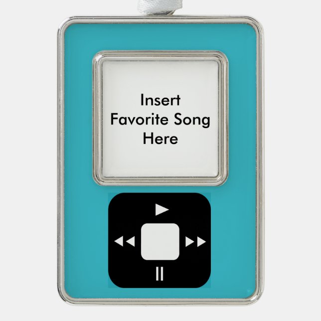 Blue MP3 Player Ornament - Add Your Favourite Song (Front)
