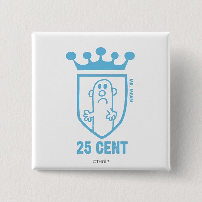 Blue Mr. Mean Crest & Crown 15 Cm Square Badge (Front)
