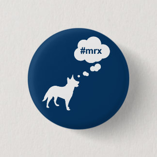 Blue #mrx and dog Button