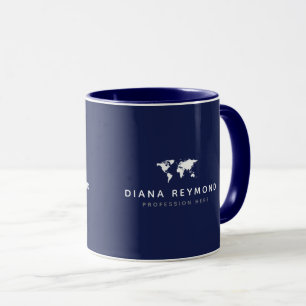 blue mug with map