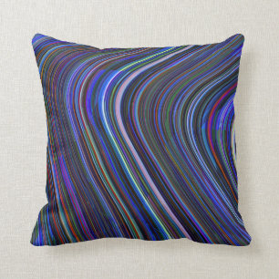 Blue Multi Striped Abstract Pillow