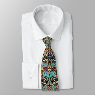 Blue Multicolor Abstract Neck Tie
