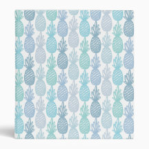 Blue Multicolor Tropical Pineapple Pattern
