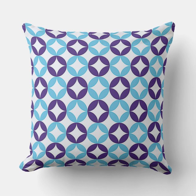 Blue Multicolored delicate Pattern Cushion (Front)