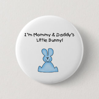 Blue Mummy and Daddy's Little Bunny T-shirts 6 Cm Round Badge