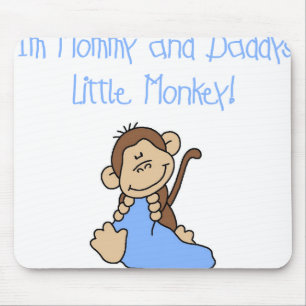 Blue Mummy and Daddy's Monkey Mouse Pad