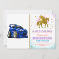 Blue muscle car speed cartoon - Choose back colour