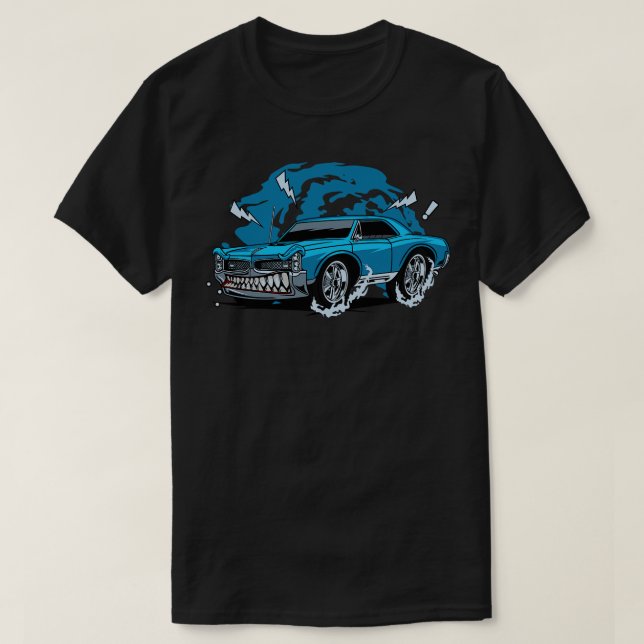 BLUE MUSCLE CAR T-Shirt (Design Front)