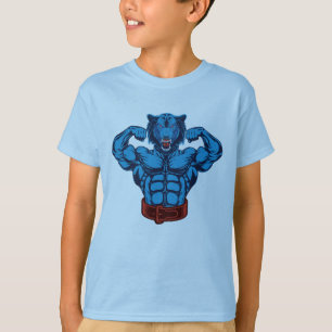 blue muscular wolf T-Shirt