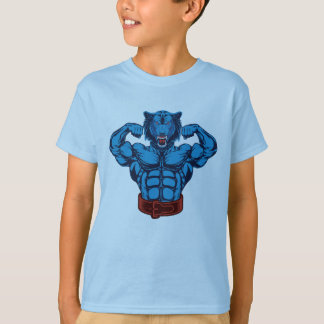 blue muscular wolf T-Shirt