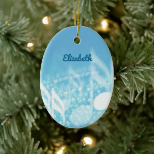 Blue Music Personalised Ceramic Tree Decoration