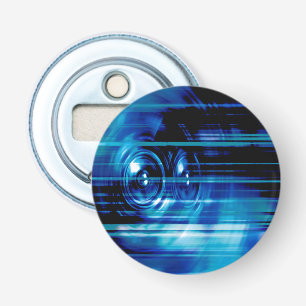 Blue music speakers bottle opener