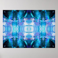 Blue music speakers on a cracked wall