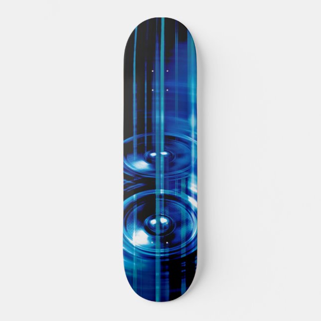Blue music speakers skateboard (Front)
