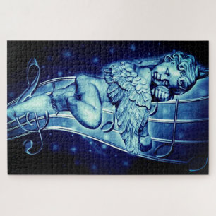 Blue Musical Angel Jigsaw Puzzle