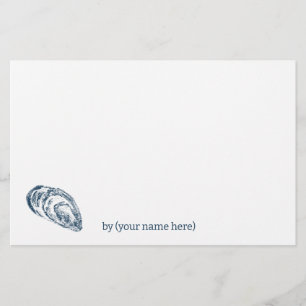 Blue mussel sea coastal ocean all occasion blank stationery