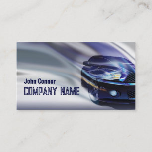 Blue Mustang Car In The Gradient Motion Card