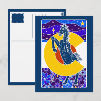 blue mustang of colorado postcard