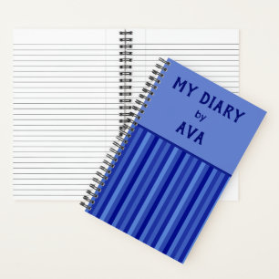 Blue My Diary by Me Striped Journal