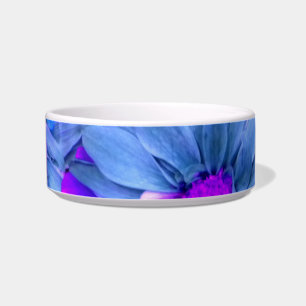 Blue N Purple Daisies Bouquet (Pet) Bowl