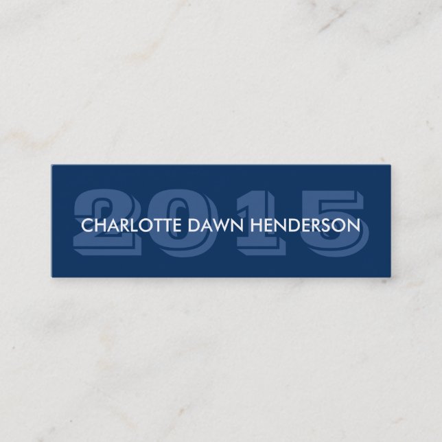 Blue name card graduation announcement class year (Front)