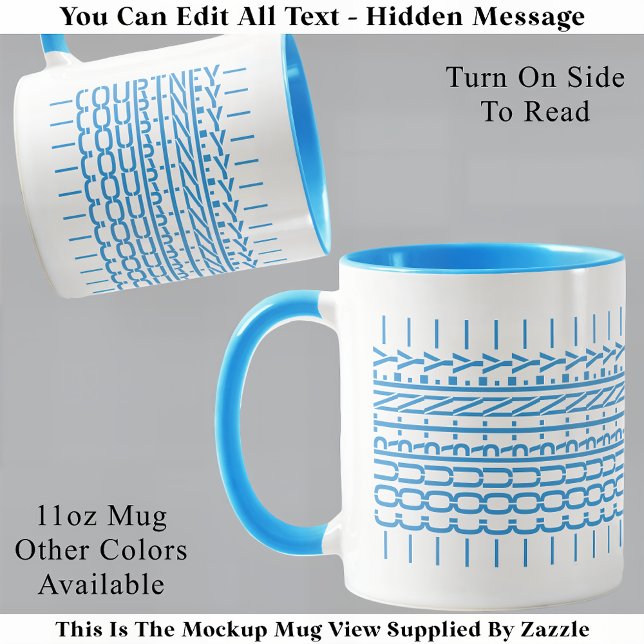 Blue Name Hidden Message Trendy Mug 121B Modern (Creator Uploaded)
