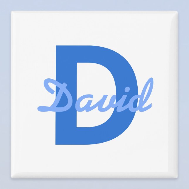 Blue Name & Monogram Magnet (Creator Uploaded)