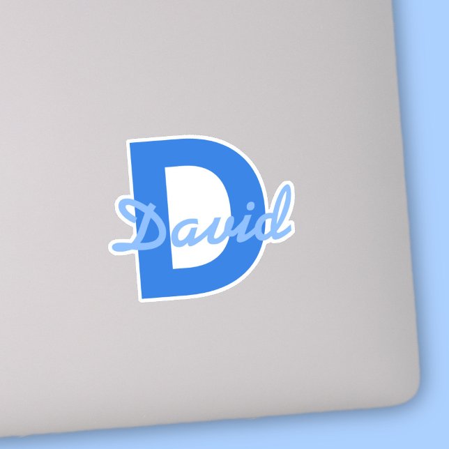 Blue Name & Monogram Sticker (Creator Uploaded)