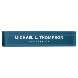 Blue Nameplate with Name and Profession