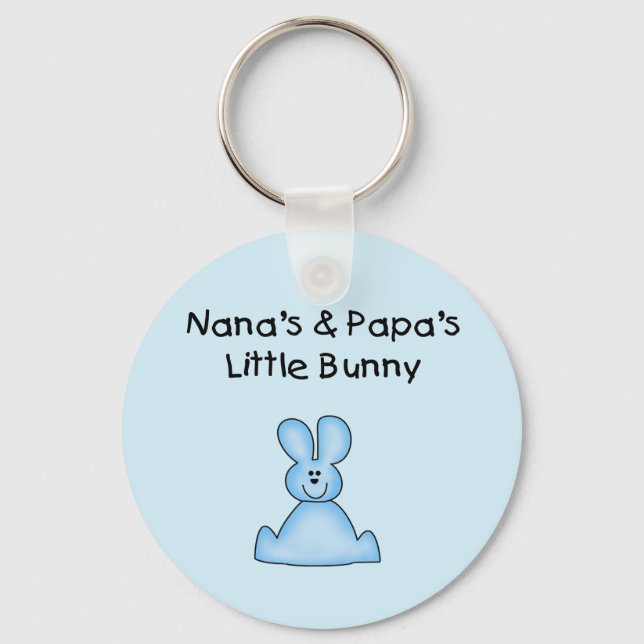 Blue Nana's and Papa's Little Bunny Key Ring (Front)