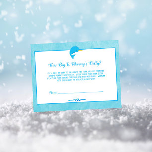 Blue Narwhal Mummy's Belly Size Baby Shower Game Invitation
