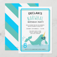 Blue Narwhal Under the Arctic Ocean Birthday Party