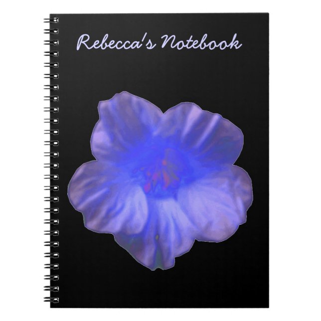 Blue Nasturtium Flower Customisable Notebook (Front)