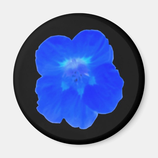 Blue Nasturtium Magnet (Front)