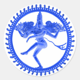 Blue Nataraja Classic Round Sticker